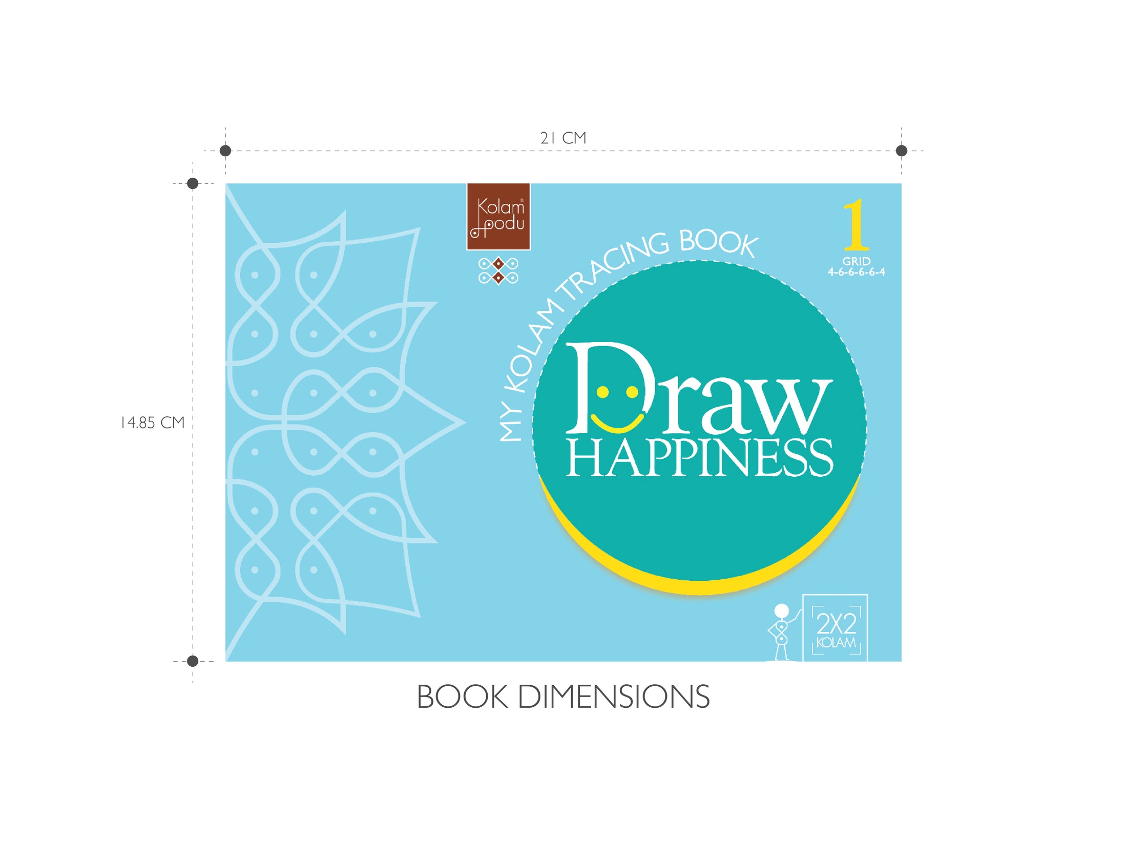 Grid 4-6-6-6-6-4 || 2X2 Kolams || My Kolam Tracing Book